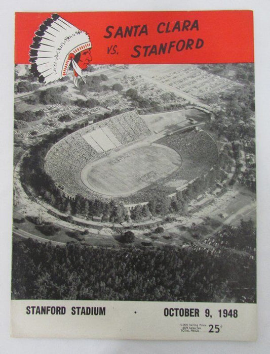 10/9/1948 Santa Clara Vs. Stanford Cardinal Official Football Program 131200