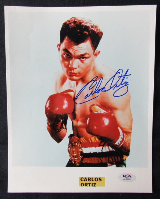 Carlos Ortiz Lightweight Boxer Autographed 8x10 Photo PSA/DNA 177070