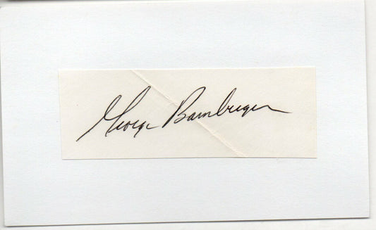 George Bamberger d.2004 NY Giants/ Orioles/Brewers Signed 3x5 Index Card 145604