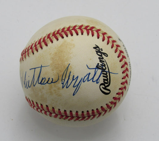 Whit Wyatt Autographed/Signed ONL Baseball Brooklyn Dodgers PSA/DNA 191698