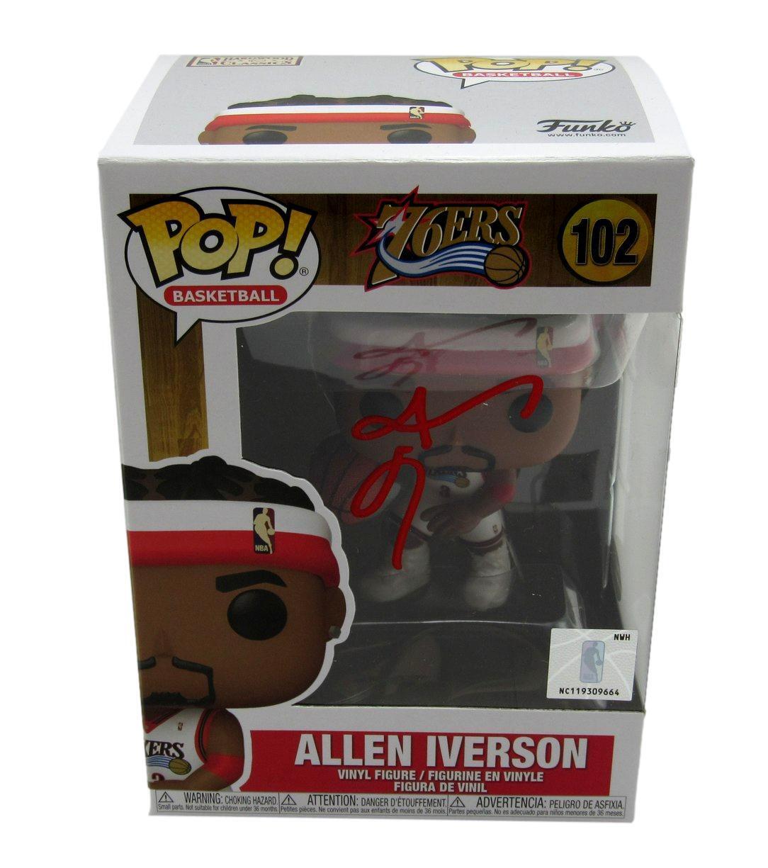 Allen Iverson HOF Autographed Funko Pop Figurine #102 Philadelphia 76ers JSA