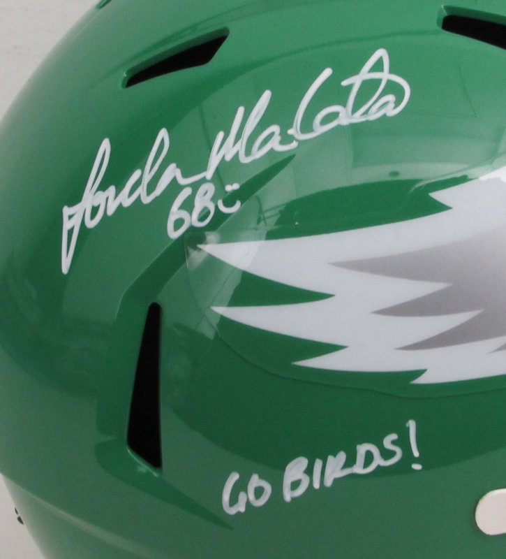 Jordan Mailata Signed/Inscr Full Size Replica Kelly Green Helmet Eagles JSA