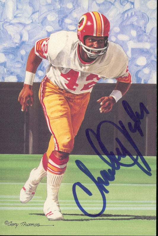 Charley Taylor HOF Autographed Goal Line Art GLAC Postcard Redskins JSA 177817
