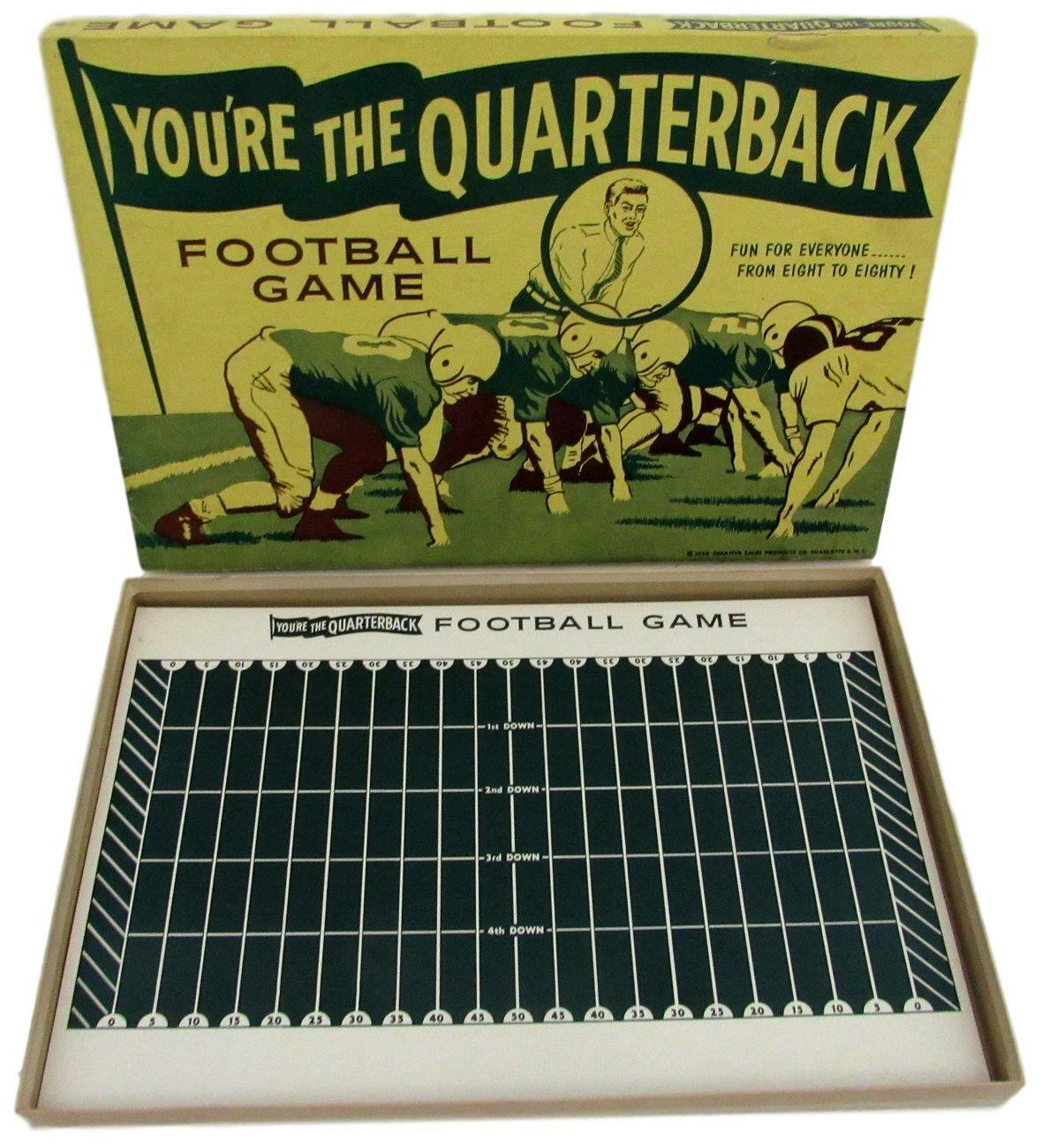 "You're the Quarterback" Football Board Game 1958 - Creative Sales  Mint 149770