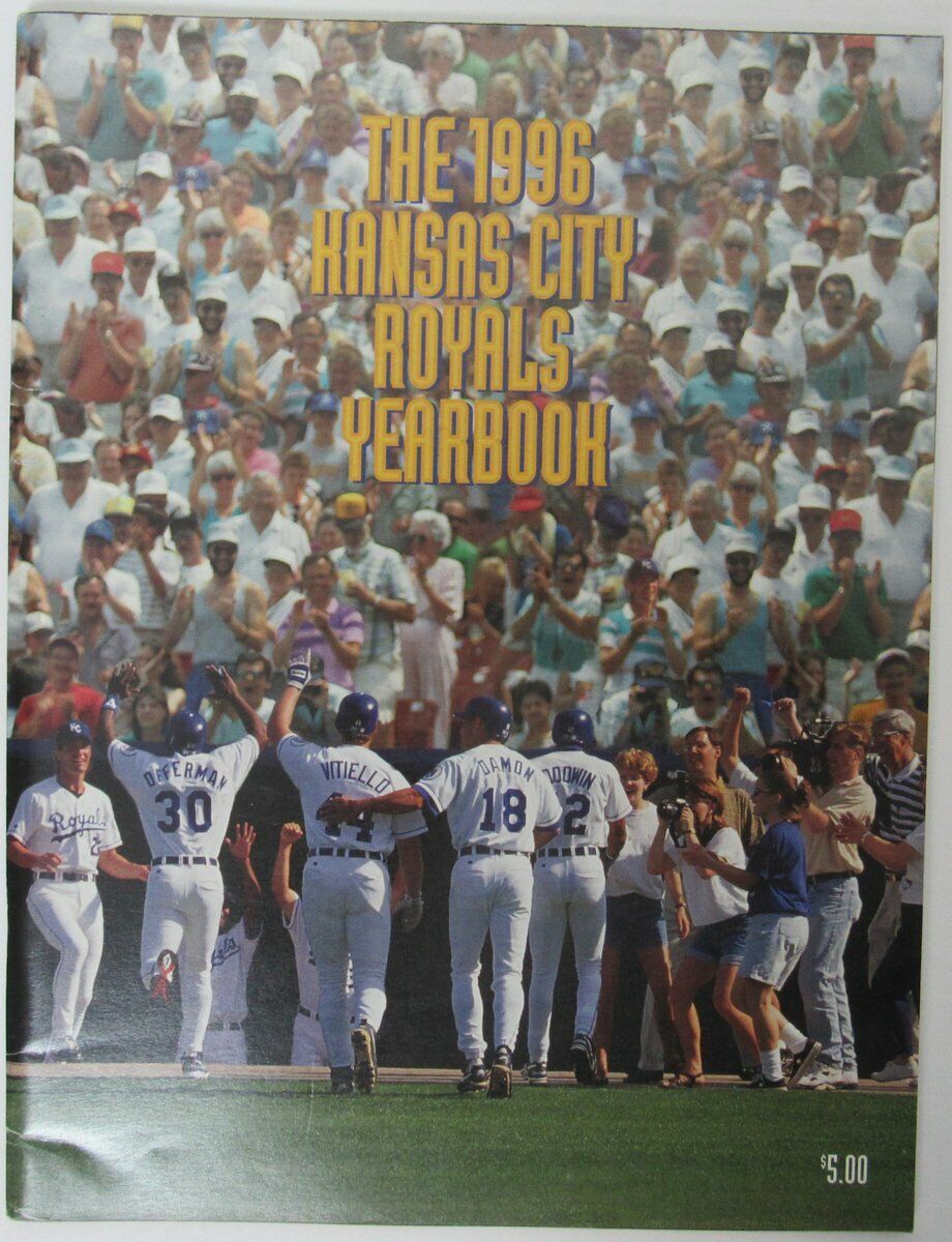 1996 Kansas City Royals MLB Official Team Yearbook Johnny Damon 149854