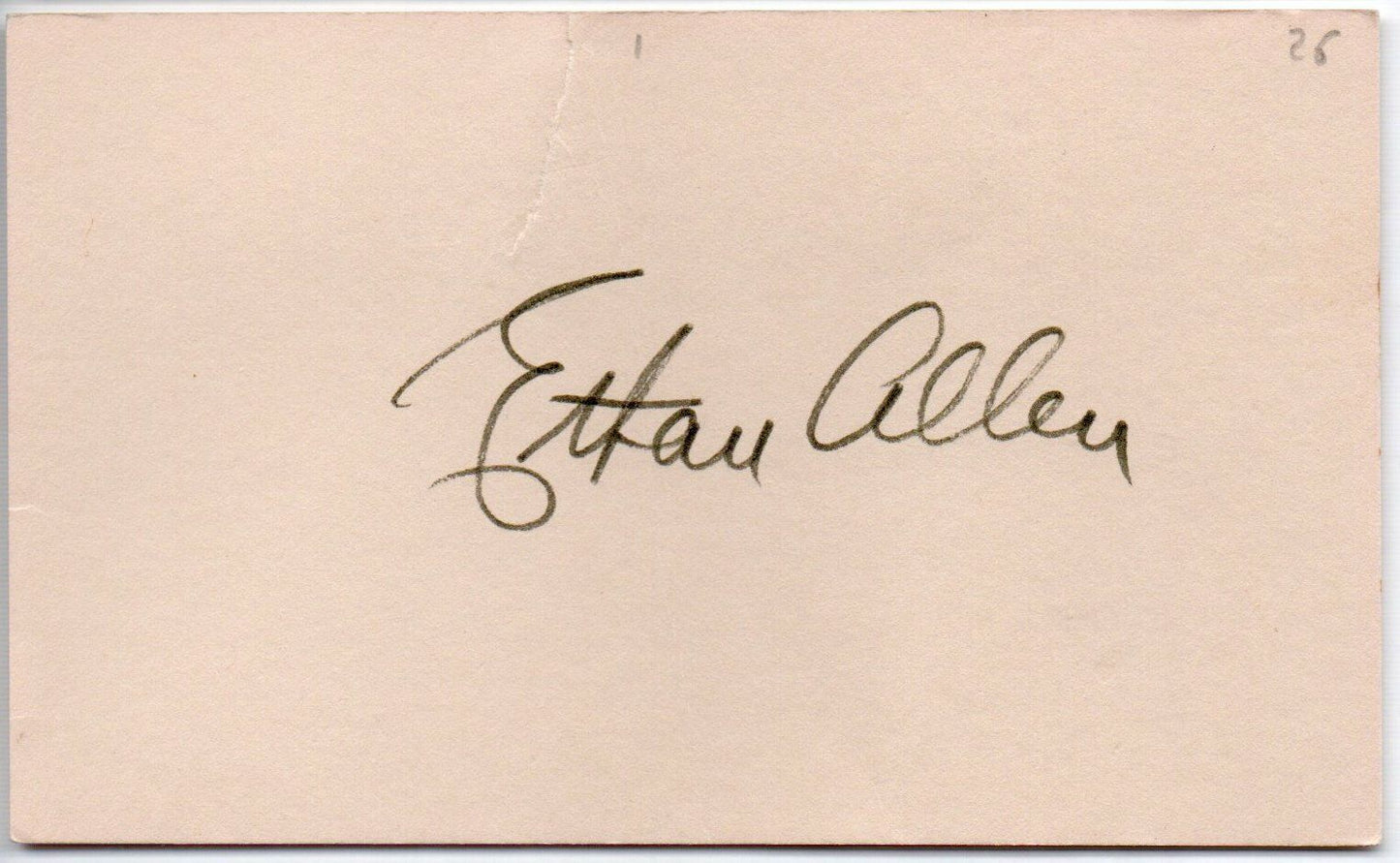 Ethan Allen d.1993 Reds/Giants/Phillies/Cardinals Signed 3x5 Index Card 145610