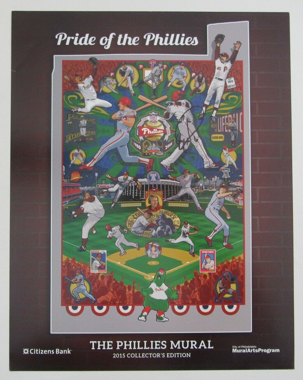 Ryan Howard Phillies Signed SGA CBP  11x14 2015 Phillies Mural Print 151743