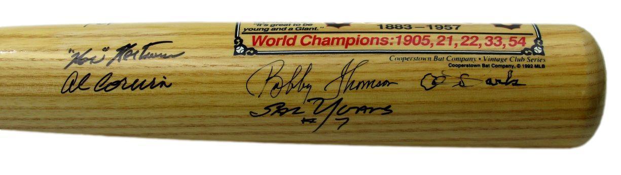 NY Giants Multi-Autographed by 11 Cooperstown Baseball Bat Irvin Wilhelm 179699