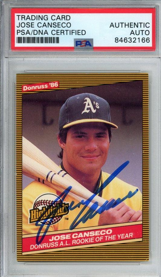 1986 Donruss Highlights Rookie #55 Jose Canseco Oakland A's PSA/DNA