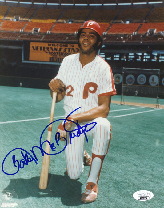 Bake McBride Autographed 8x10 Photo 1980 Philadelphia Phillies JSA 181909