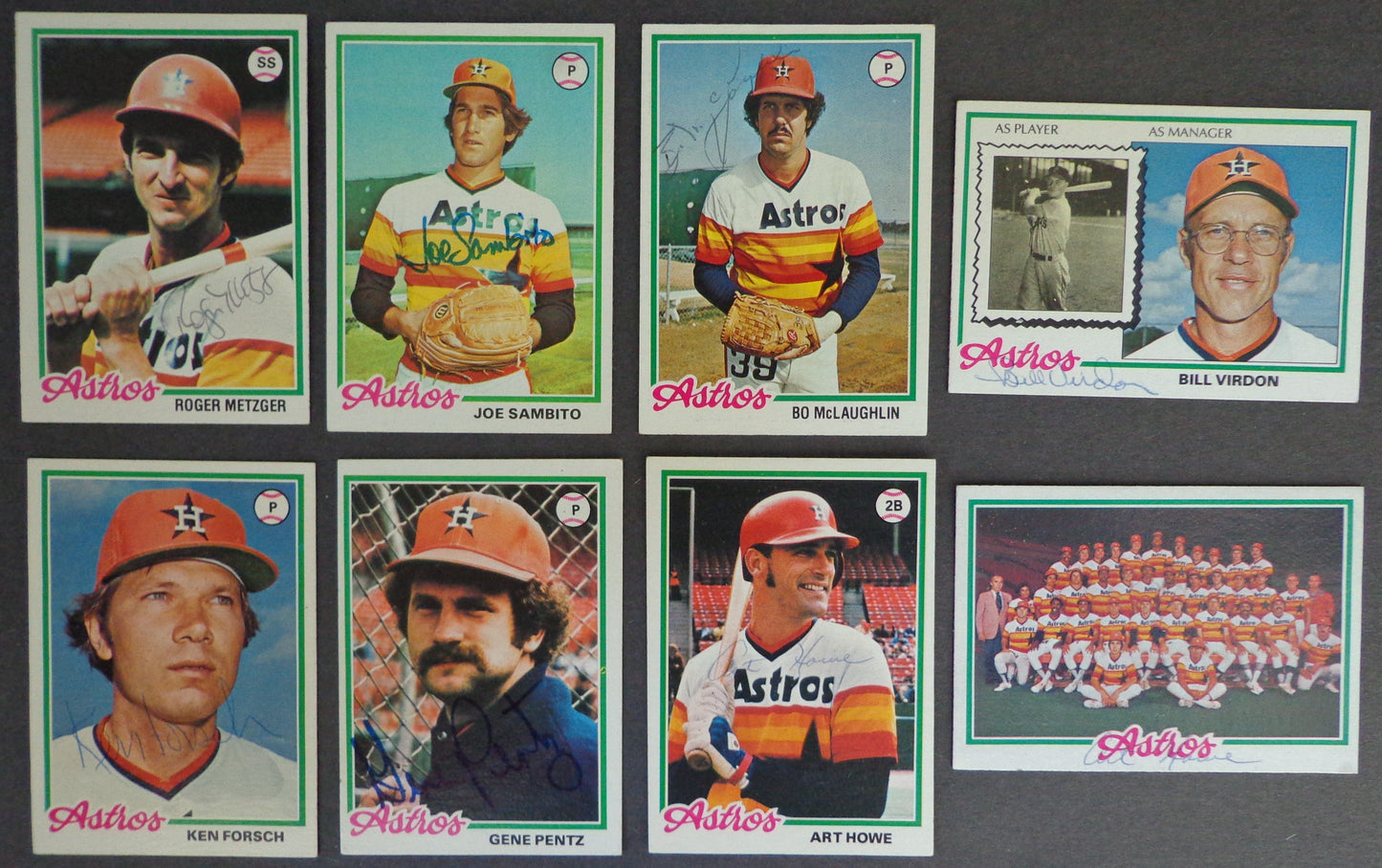 Lot of (8) Houston Astros Autographed 1978 TOPPS Baseball Cards 183151