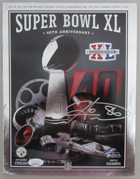 Hines Ward Autographed Super Bowl XL Program Steelers vs. Seahawks JSA 180335