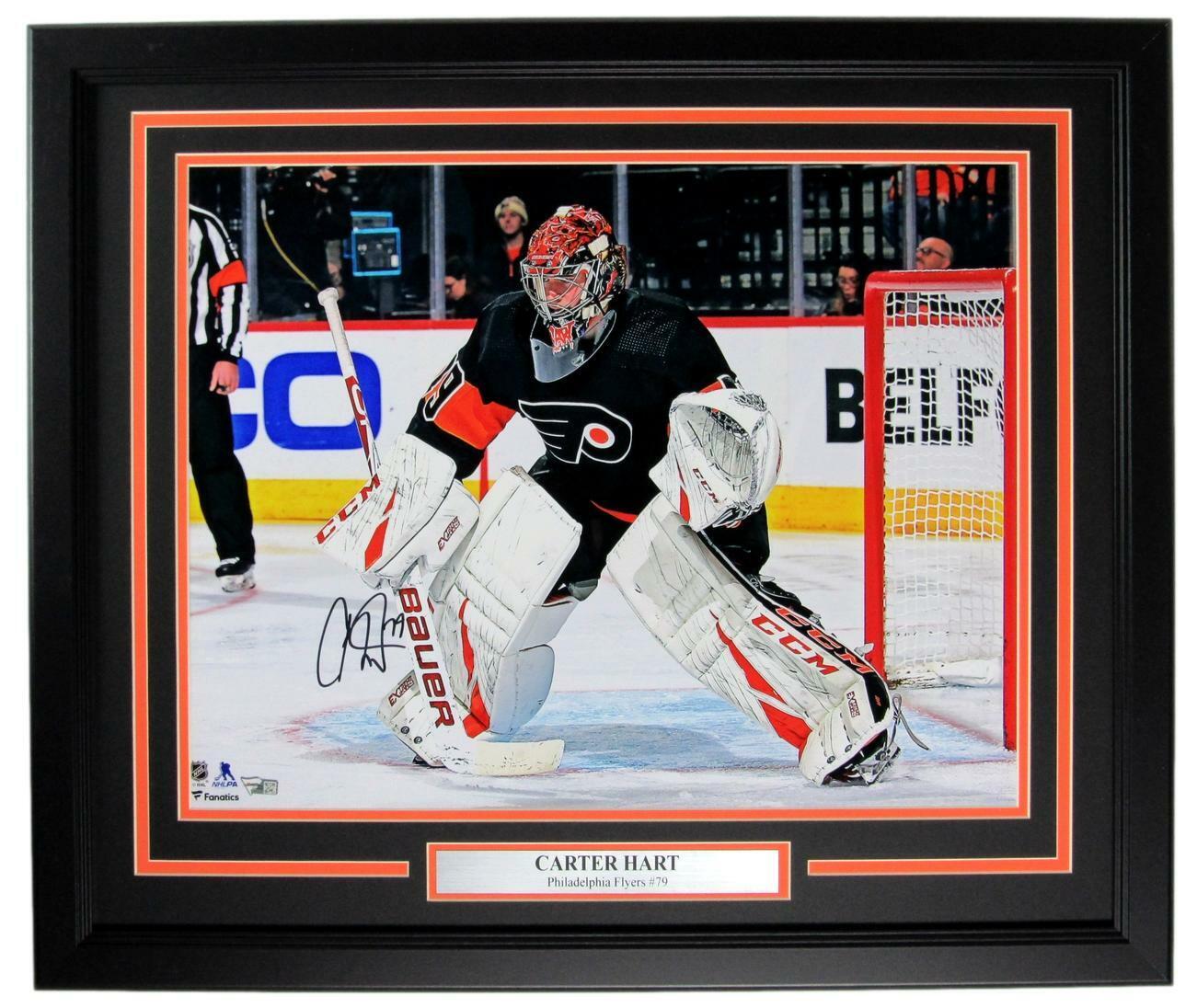 Carter Hart Flyers Signed/Autographed 16x20 Photo Framed Fanatics 158060