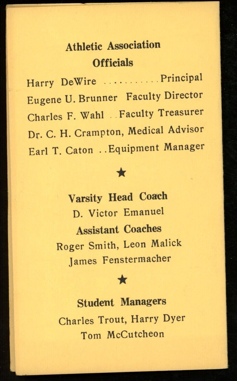 1948 William Penn High School Football 2.5x4.25 Pocket Schedule Harrisburg, PA