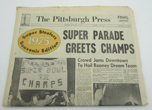 The Pittsburgh Press 1975 Steelers SUPER BOWL IX Complete Newspaper 142555