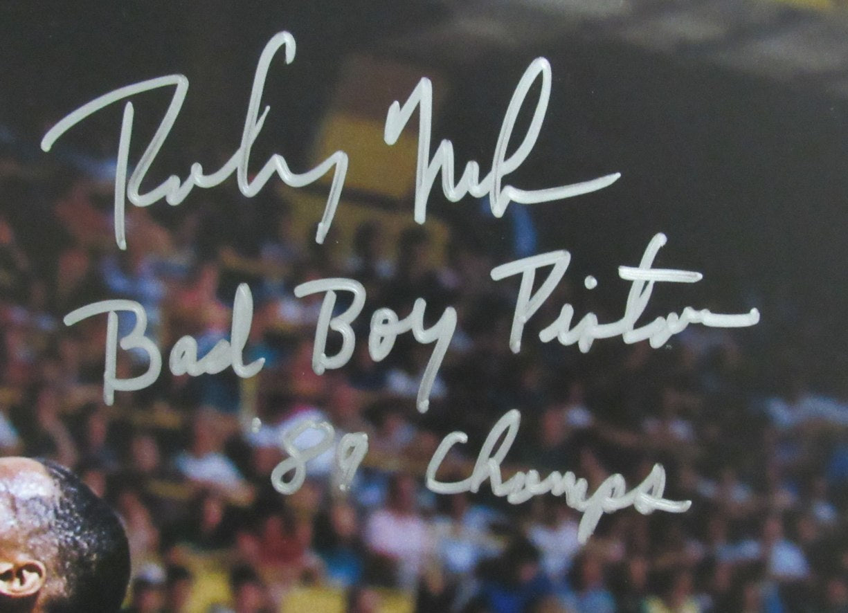 Rick Mahorn Signed/Inscribed 11x14 Photo Detroit Pistons CX Auth 189743