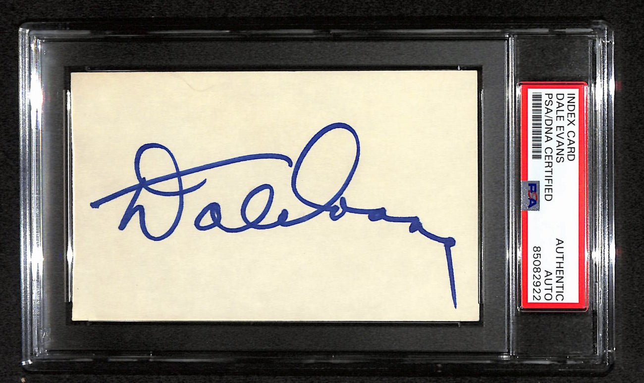 Dale Evans Signed 3x5 Index Card Actress/Singer "Roy Rogers" PSA/DNA 184360