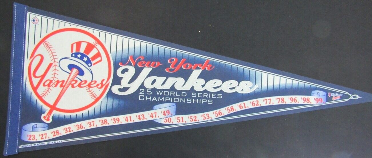 2000 Wincraft  New York Yankees 25 World Series Championships 30" Pennant 157963