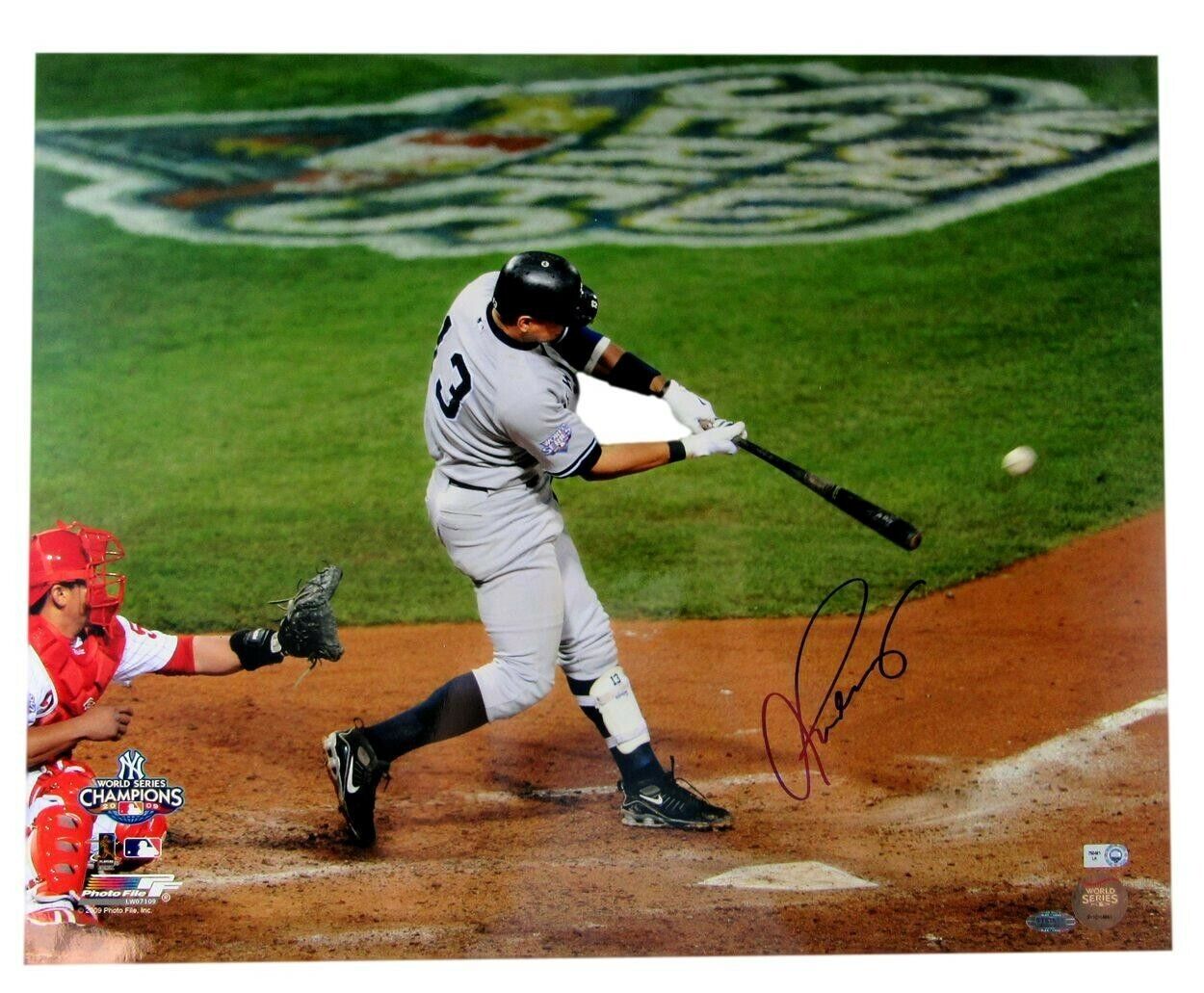 Alex Rodriguez 2009 WS Yankees Signed16x20 Photo MLB Holo Steiner 159972