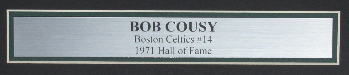 Bob Cousy HOF Autographed 11x14 Photo Boston Celtics Framed Beckett