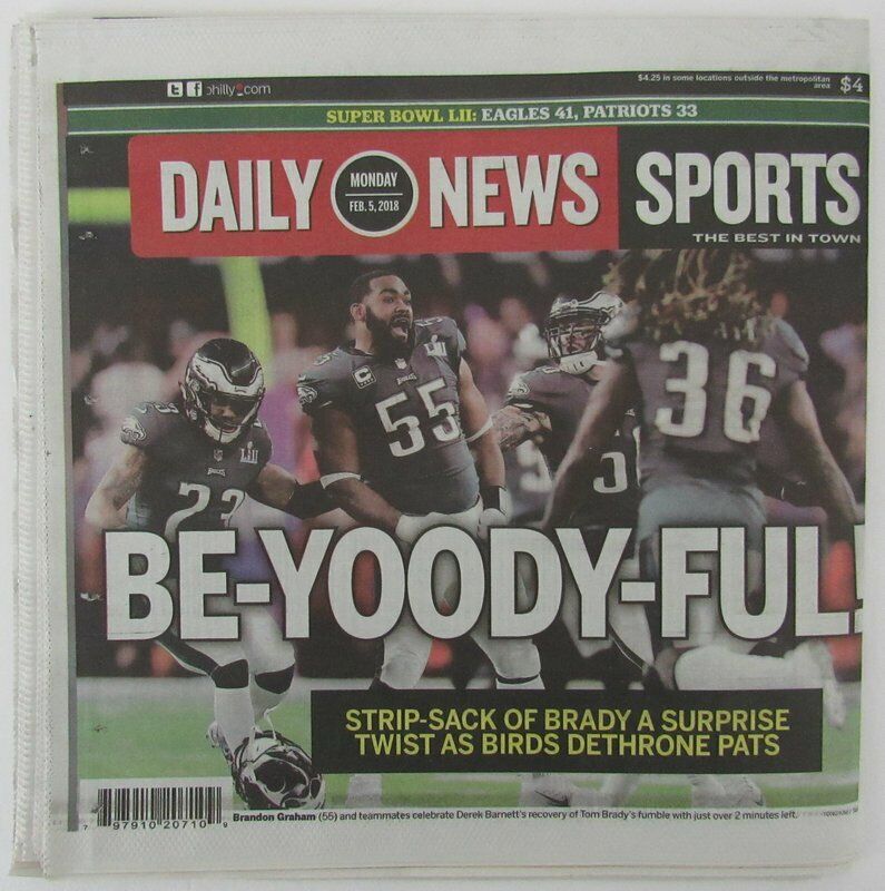 Philadelphia Eagles Daily News Newspaper Super Bowl LII Champs Mint  2018 139980