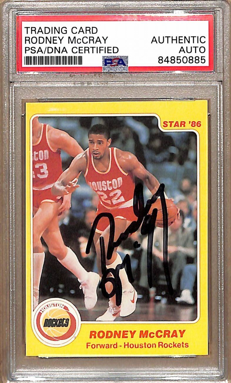 1985-86 Star Company #22 Rodney McCray Rockets Signed/Auto Card PSA/DNA 178914