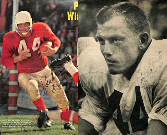 Lot of 2 John David Crow Texas A&M CFHOF Signed/Autographed Magazine Cuts 189513