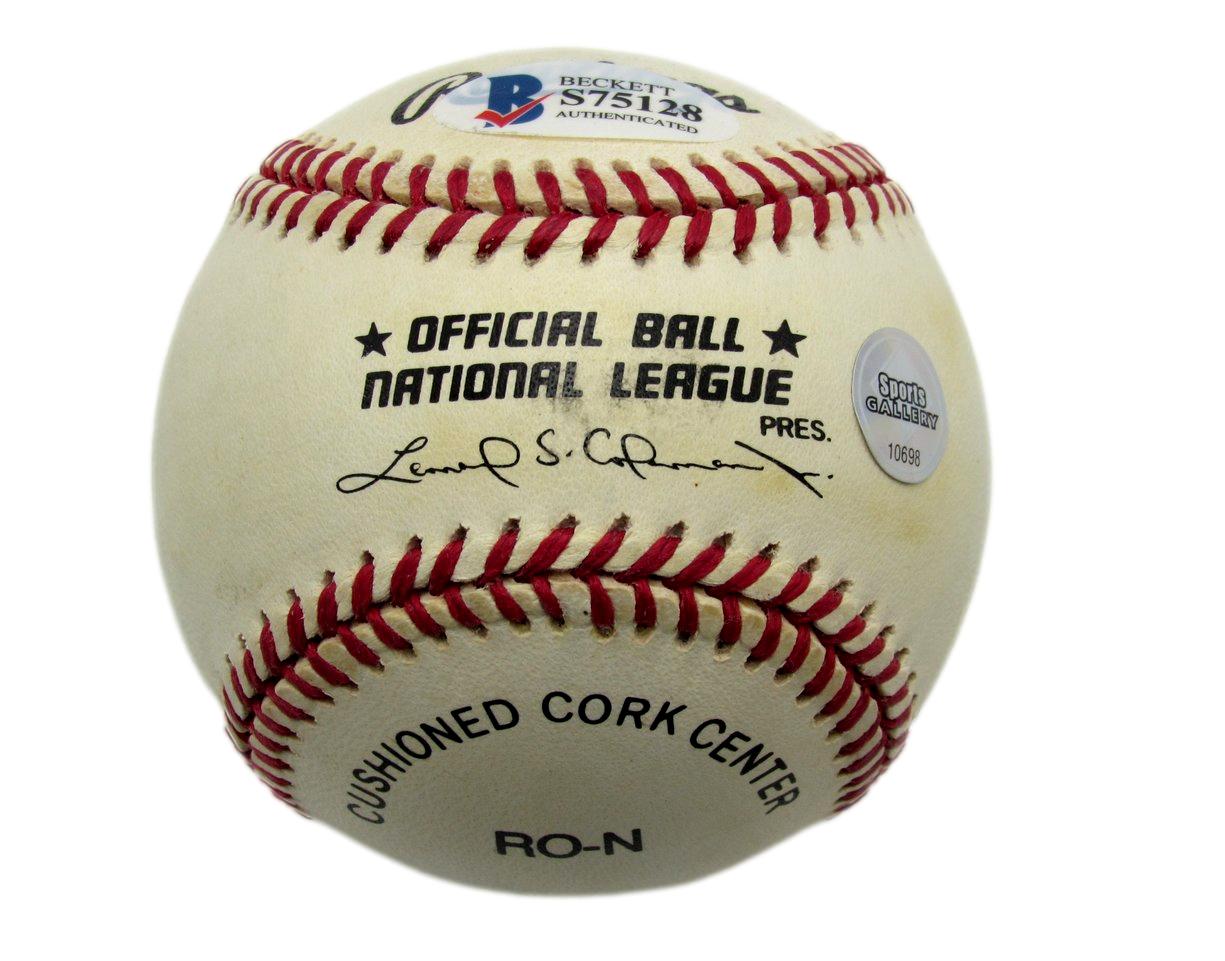 Curt Flood Autographed Rawlings ONL Baseball St. Louis Cardinals Beckett 183656