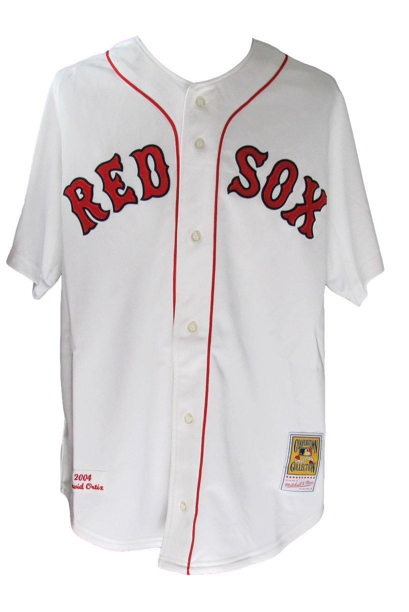 David Ortiz Autographed Mitchell & Ness 2004 WS Jersey Red Sox Beckett 177080