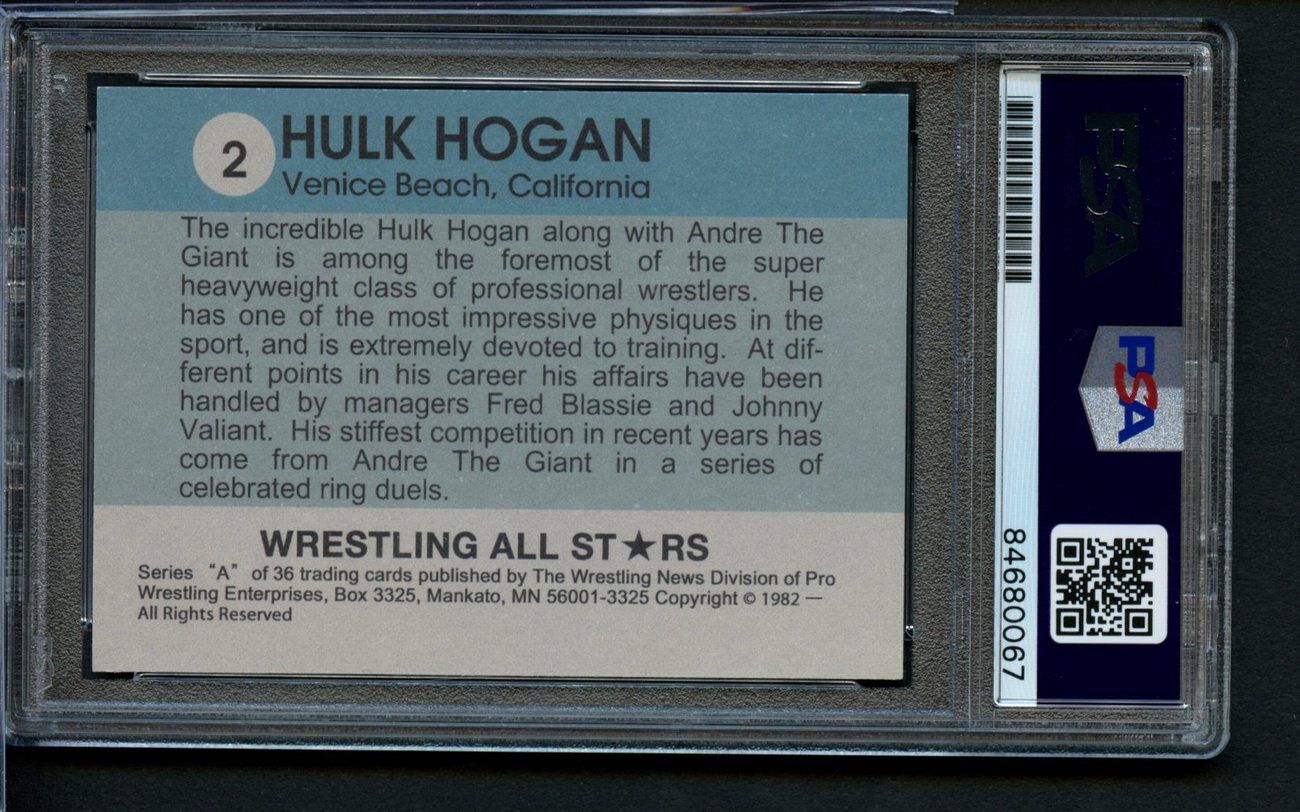 1982 Wrestling All Stars Hulk Hogan #2 Card Signed Reprint PSA/DNA Gem Mint 10