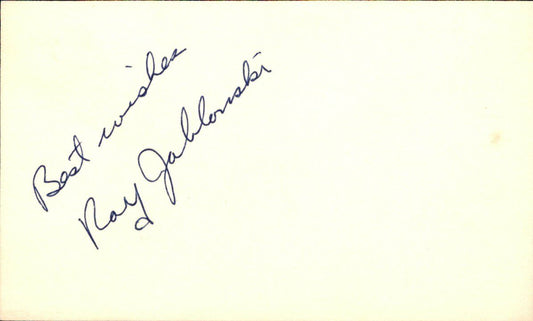 Ray Jablonski St. Louis Cardinals d.1985 Signed/Auto 3x5 Index Card 162549