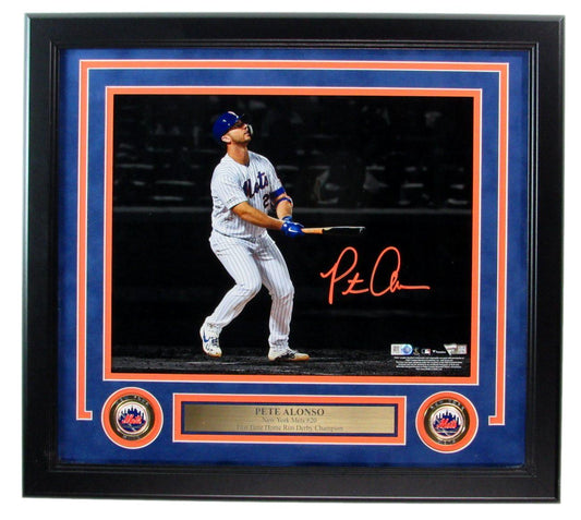 Pete Alonso Mets Signed/Autographed 11x14 Photo Framed Fanatics 188627