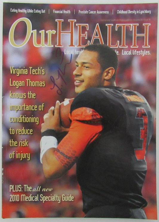 Logan Thomas Virginia Tech Hokies Signed Our Health Magazine 157751