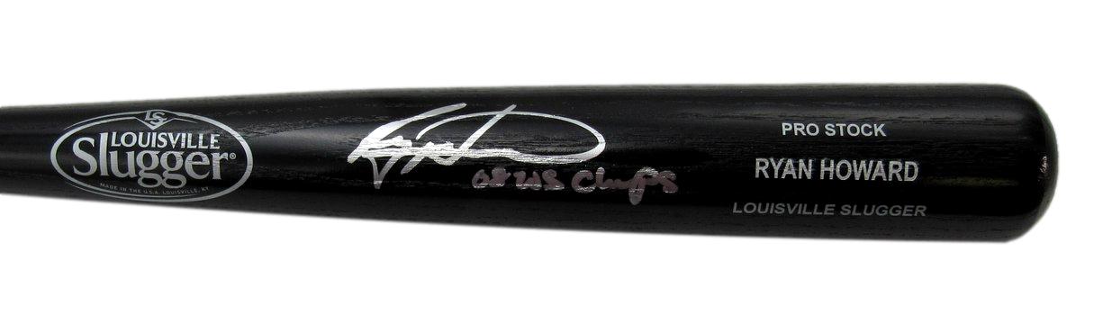 Ryan Howard Signed/Inscribed Louisville Slugger Black Bat Phillies JSA 192229