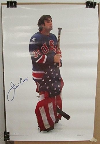 Jim Craig Team USA Hockey Miracle On Ice Signed 20x30 Poster JSA L26806