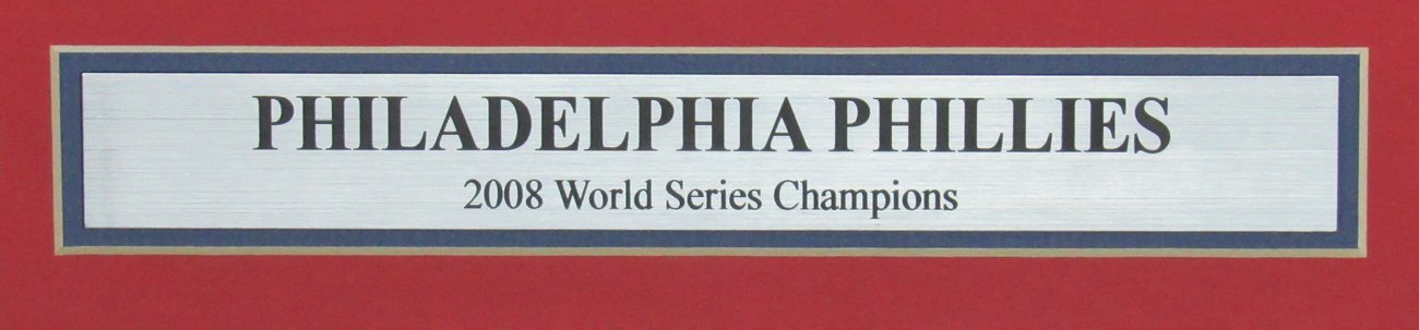 Phillies 2008 World Series Celebration Photo w/Commemorative Patch Framed Collage