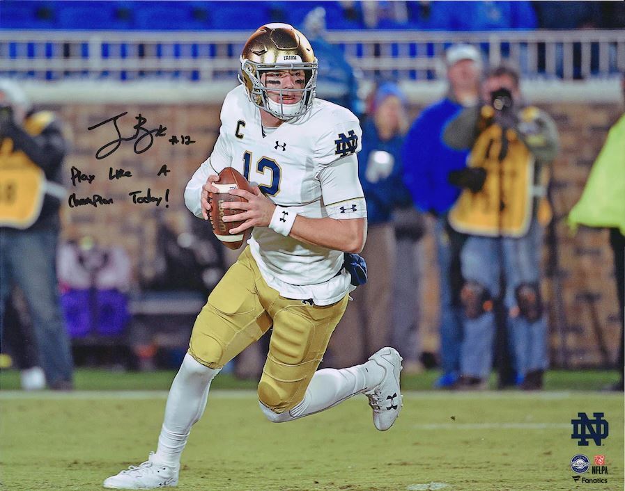 Ian Book Autographed 16x20 Photo Notre Dame Fanatics