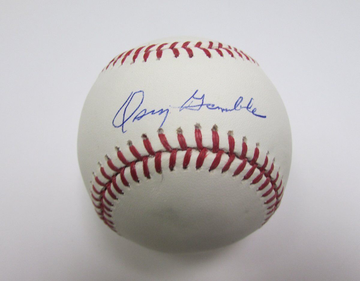 Oscar Gamble Phillies Signed OML Baseball JSA 138286