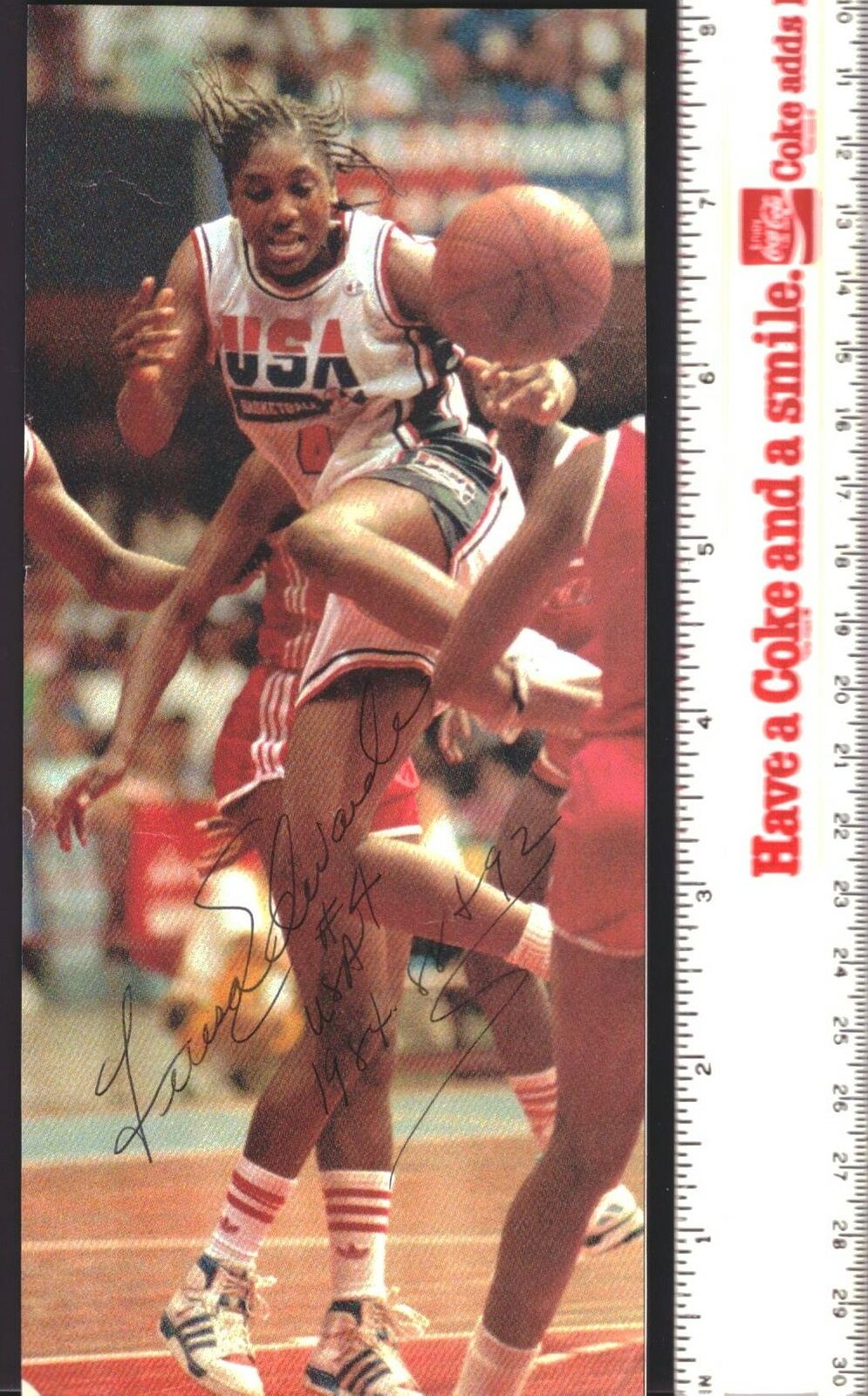 Teresa Edwards Georgia/USA Olympics/HOF Signed 3.5x8 Magazine Cut 151214