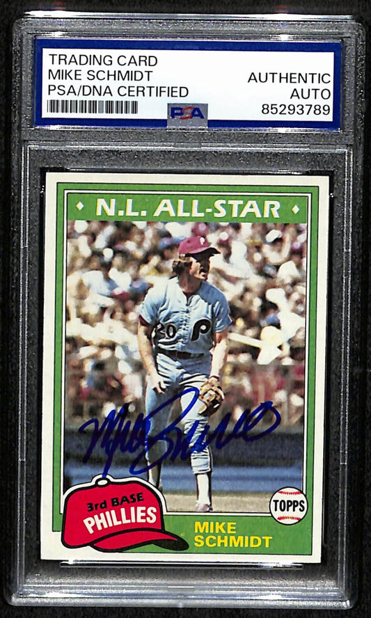 Mike Schmidt HOF Signed/Autographed 1981 Topps Card #540 Phillies PSA/DNA 190638