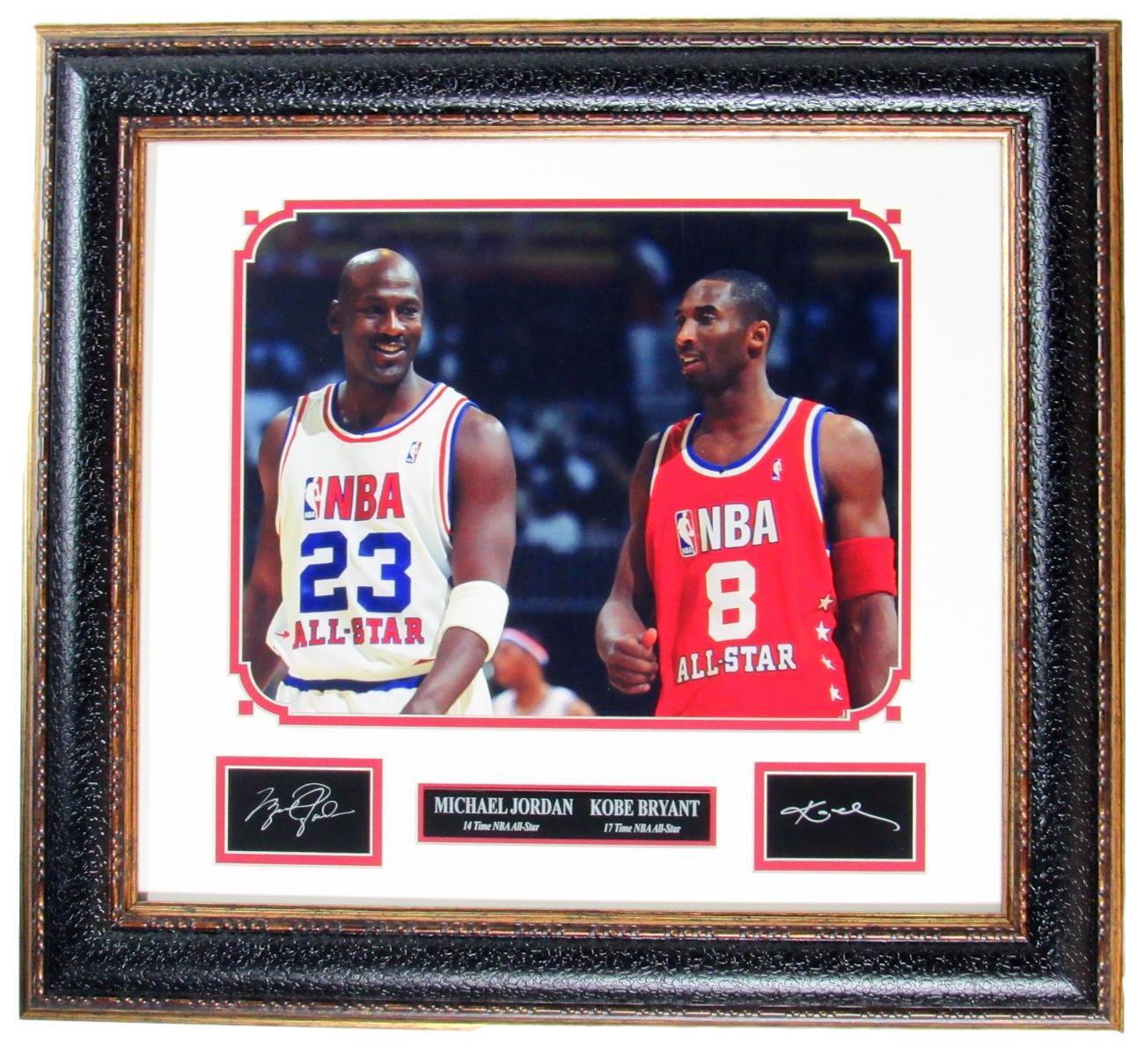 Kobe Bryant/Michael Jordan Replica Laser Autographs 11x14 Photo Framed 148829