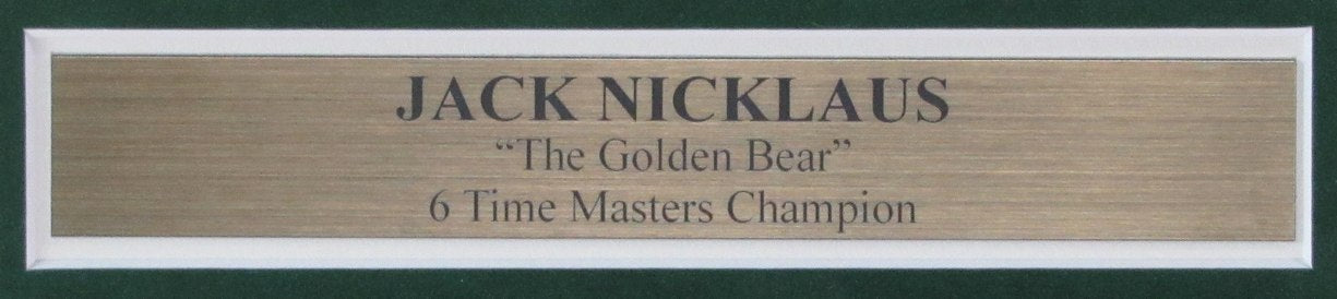 Jack Nicklaus Signed/Auto Masters Pin Flag with Photo Cards Framed JSA 189234