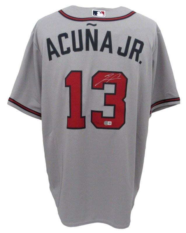 Ronald Acuna Jr. Autographed Nike Baseball Jersey Atlanta Braves Beckett 181962