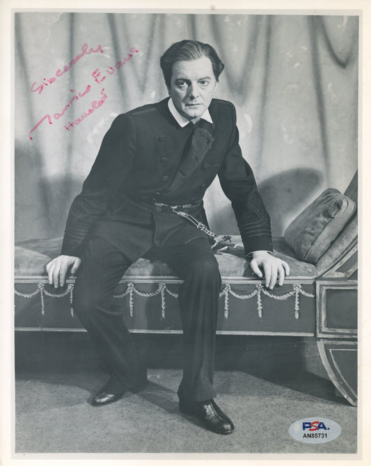 Maurice Evans Signed/Inscribed 7x9 B/W Photo Actor "Hamlet" PSA/DNA 192082