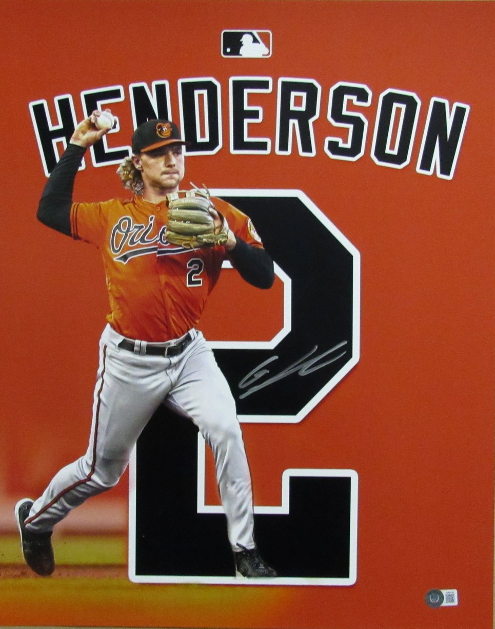 Gunnar Henderson Autographed 16x20 Photo Baltimore Orioles Beckett 181185