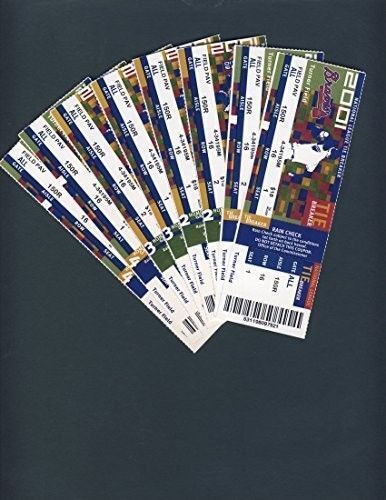 Lot of 7 2001 Braves Playoff Full Phantom Tickets 126385