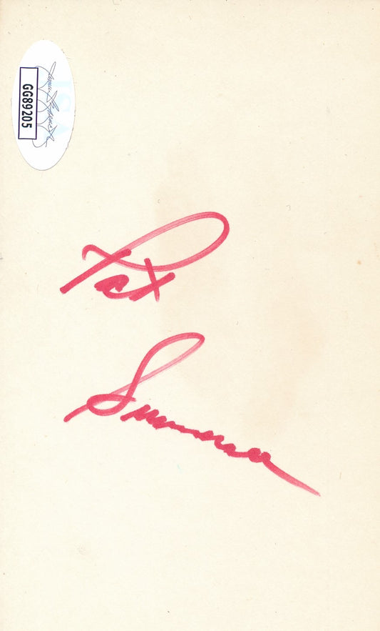 Pat Summerall Sportscaster Signed/Autographed 3x5 Index Card JSA 165593