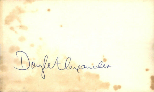 Doyle Alexander Orioles/Braves/Giants Signed/Autographed 3x5 Index Card 162637