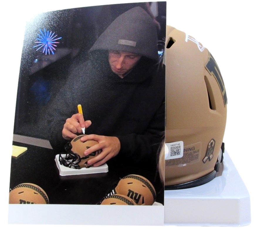 Tommy DeVito Autographed/signed Salute to Service Mini Giants Beckett 184875