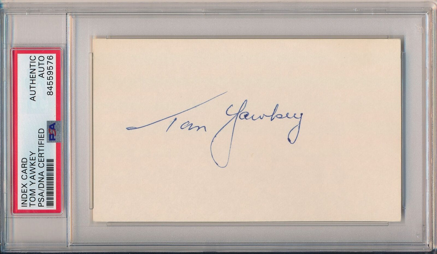 TOM YAWKEY HOFer Boston Red Sox Signed/Auto 3x5 Index Card PSA/DNA 167630